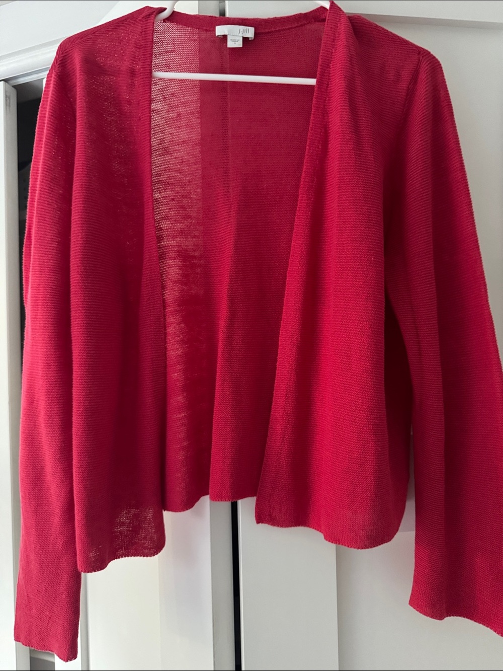 J. Jill Open-Front Pink/Red Cardigan